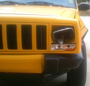 Jeep Hit By Deer - Front