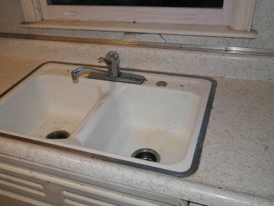 Old sink and counter