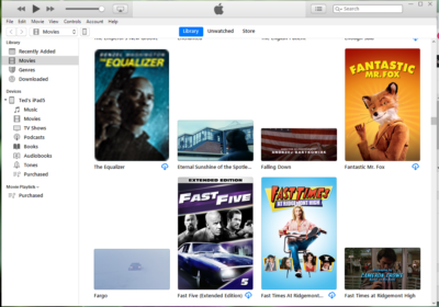 Imported movies and digital copies in iTunes